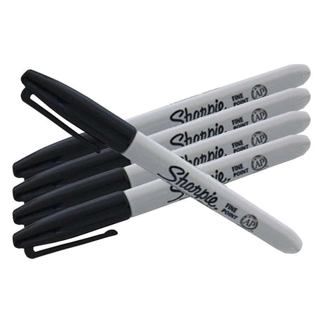 298-208302.SLC.jpg 5pk Black Sharpie Marker 5pk Image