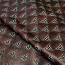 Longhorn Embossed Cow, Turquoise Brown Small