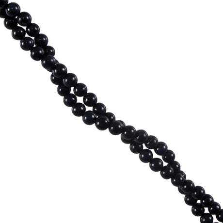 274-1.SLC.jpg 4mm Round Fossil Strand - Black Image