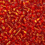 Delica Bead - Red Orange Silver Lined DB043
