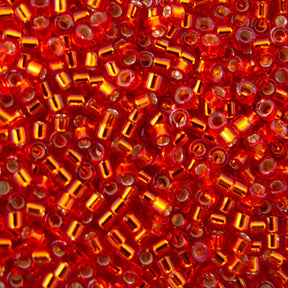 Delica Bead - Red Orange Silver Lined DB043