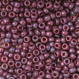 11/0 Seed Beads - Semi-Matte Cranberry Gold Luster