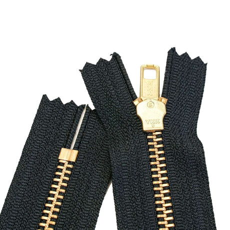 85-12.SLC.03.jpg 18" Finished Zipper - Black/Brass Image