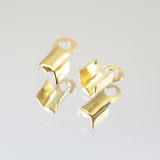12pk Fold Over Cord Ends - Gold Plate