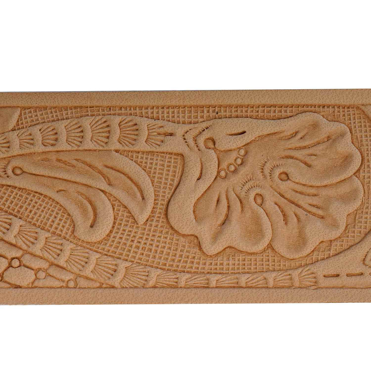 100-456807.SLC.02.jpg 1-1/2" Embossed Floral Name Space Belt Strip Image