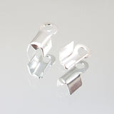 12pk Fold Over Cord Ends - Silver Plate