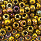 6/0 Seed Beads - Metallic Gold Iris 20g