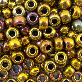 6/0 Seed Beads - Metallic Gold Iris 20g