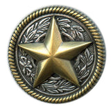 1 1/4" Rope Edge Star Concho
