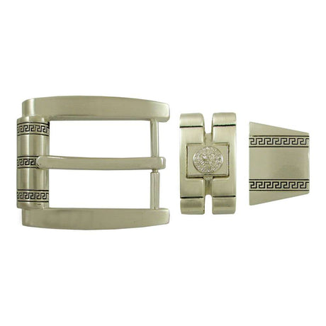 76-3111.SLC.jpg Spanish Flair 3 pc Buckle Set - 35mm - Silver Image