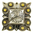 115-232504.SLC.jpg 1" Square Berry Concho - Old Silver/Gold Plate Image