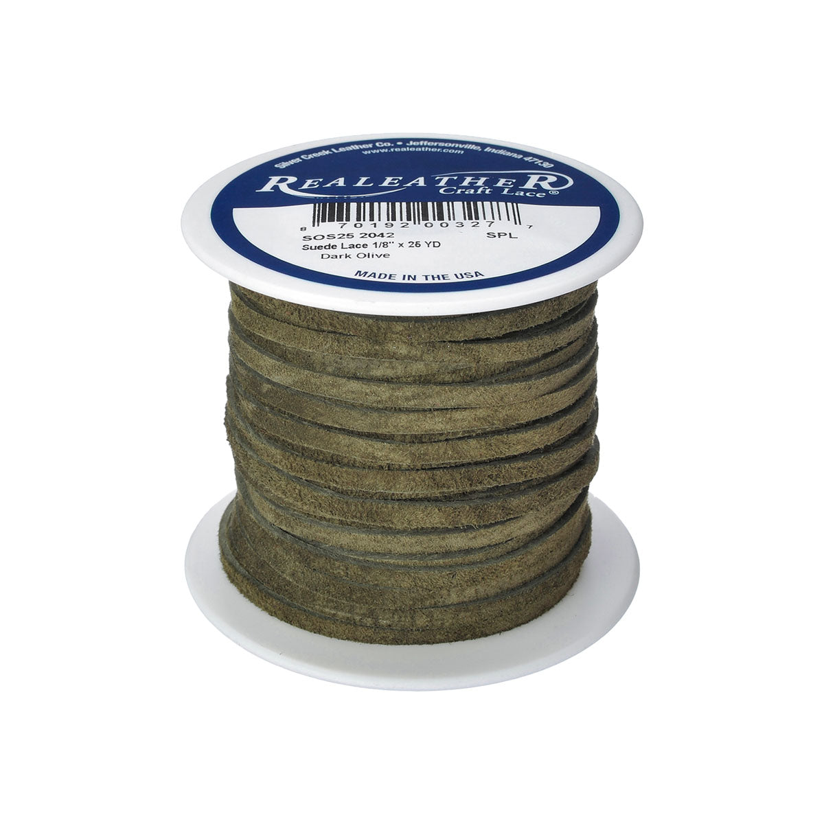 28-9031.SLC.01.jpg Lace Suede Dark Olive 1/8" x 25yd Image