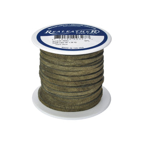 Lace, Suede, Dark Olive, 1/8" x 25yd