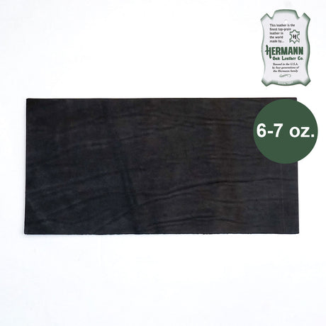 49-9022.SLC.1.jpg Hermann Oak Drum Dyed Black Pre-Cut 6-7 oz. 12" x 24" Image