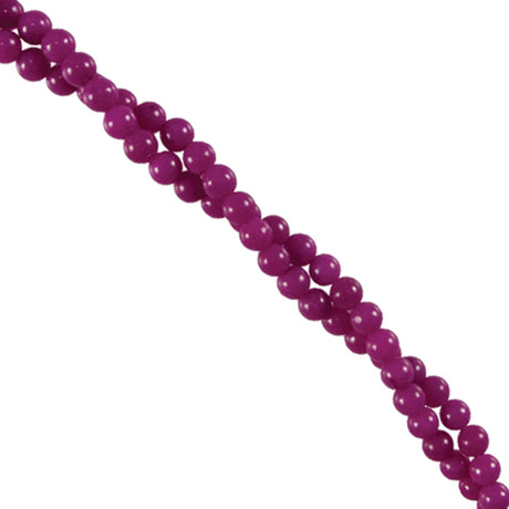 274-6.SLC.jpg 4mm Fossil Round Strand - Raspberry Image