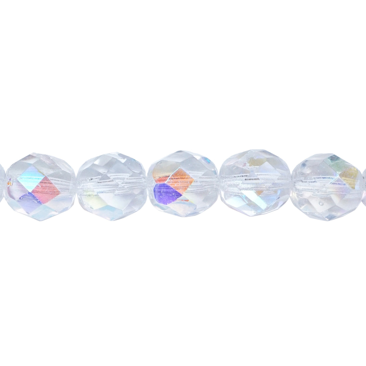 339-96.SLC.1.jpg 8mm Crystal AB Bead Strand - Firepolished Image