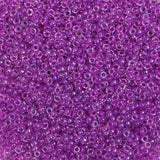 15/0 Seed Beads - Magenta Lined Crystal AB 10g