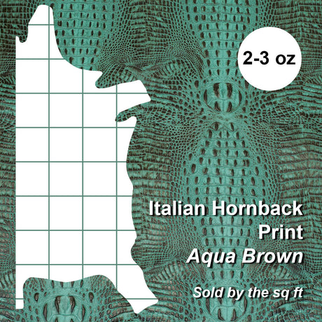 665-1508.SLC.4.jpg Italian Hornback Embossed Side - Aqua Brown Image