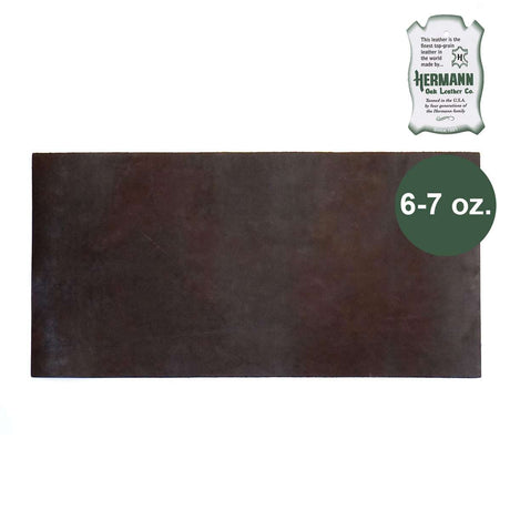 49-9025.SLC.1.jpg Hermann Oak Drum Dyed Brown Pre-Cut 6-7 oz. 12" x 24" Image