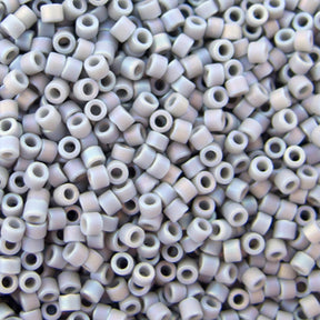 Delica Bead - Matte Light Grey AB Opaque DB882