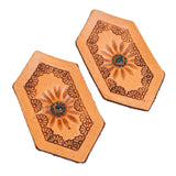 100-1064.SLC.3.jpg Small Honeycomb Veg Tan Earring - 6 Pair Image