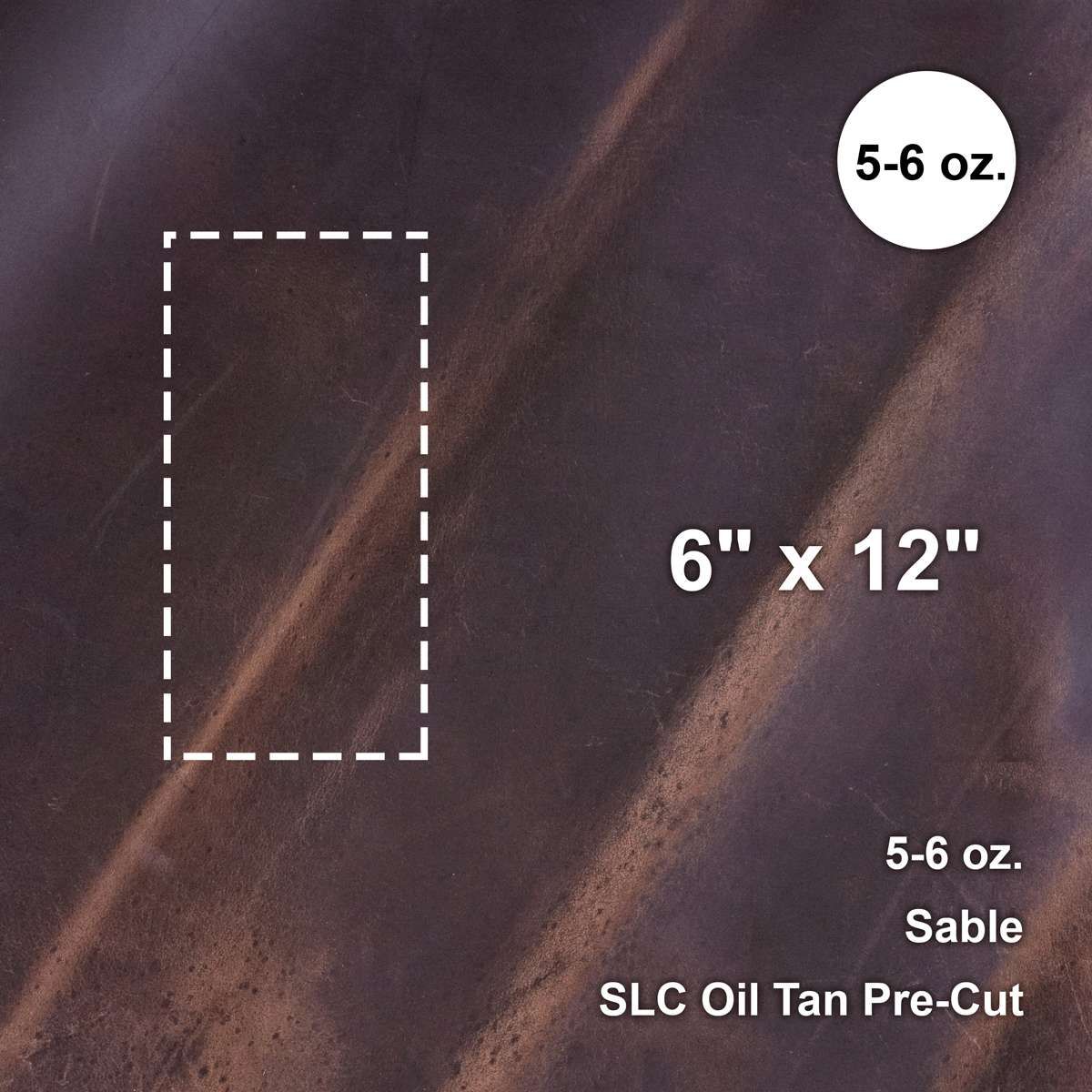 579-1010.SLC.1.jpg Sable 5-6 oz. Oil Tan Pre-Cut 6" x 12" Image