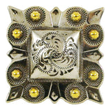 115-232504.SLC.jpg 1" Square Berry Concho - Old Silver/Gold Plate Image