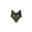 Antique Brass Viking Wolf Screw Back Concho