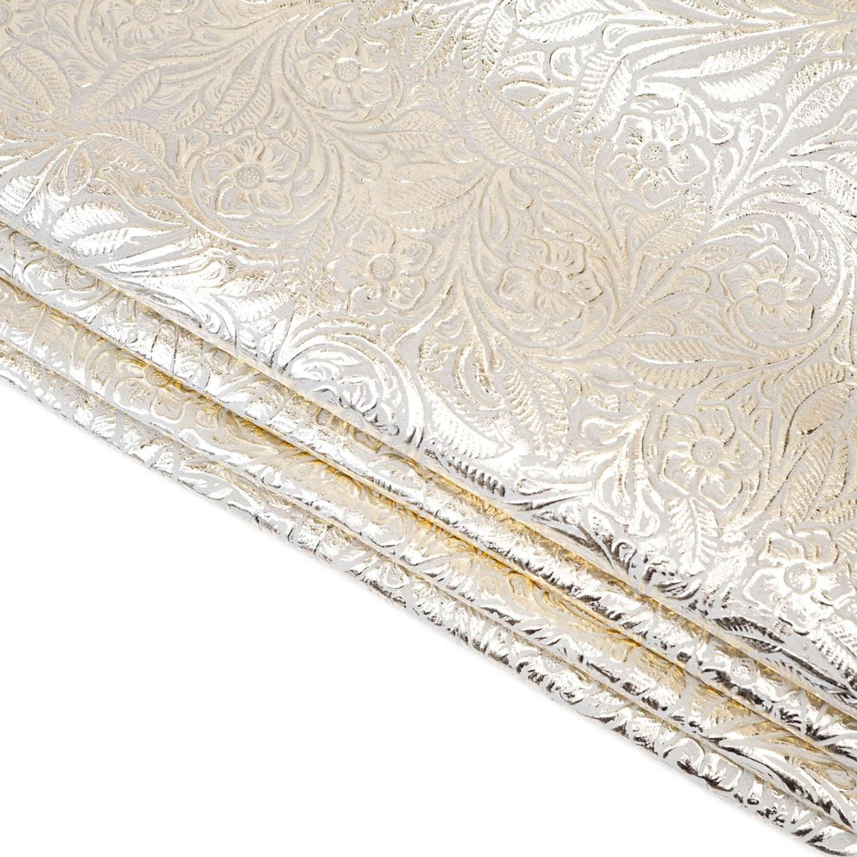 MFC.Platinum on Bone.02.jpg Metallic Floral Cow Sides Image