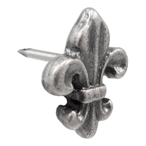 Fleur-de-lis Tack - Old Silver 50pk