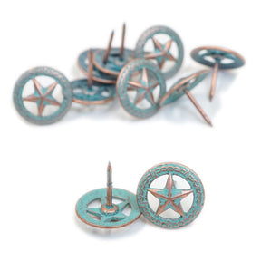 Upholstery Tack - 3/4" Star Barbwire, Copper Patina