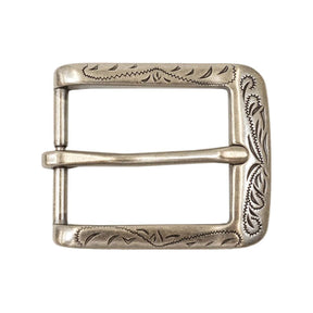 1 ¼" Rounded Engraved Buckle - Antique Nickel