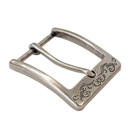 378-3202.SLC.2.jpg 1 ½" Squared Engraved Buckle - Antique Nickel Image