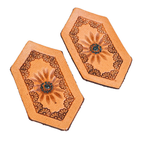 100-1064.SLC.3.jpg Small Honeycomb Veg Tan Earring - 6 Pair Image