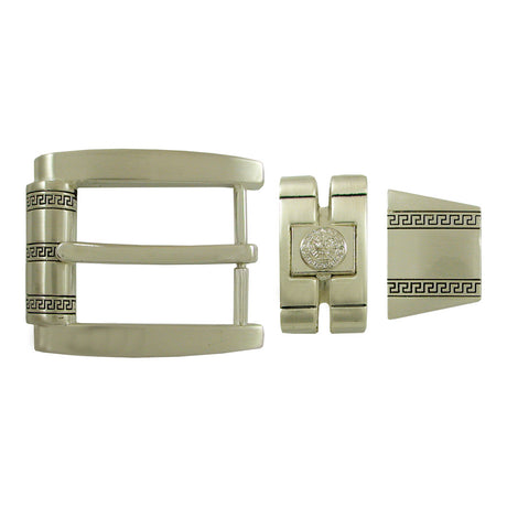 76-3111.SLC.jpg Spanish Flair 3 pc Buckle Set - 35mm - Silver Image
