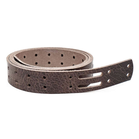 100-206.SLC.01.jpg 1 1/2" Vintage Chocolate Buffalo Double Hole Belt Blank Image