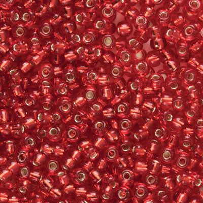 45-89101.SLC.jpg 8/0 Seed Beads - Silver Lined Flame Red 22g Image
