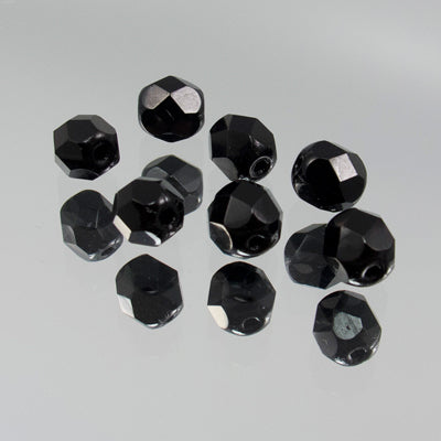 339-64.SLC.jpg 6mm Jet Bead Strand - Firepolished Image