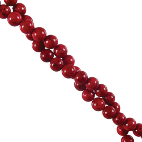 274-13.SLC.jpg 6mm Fossil Round Strand - Red Image