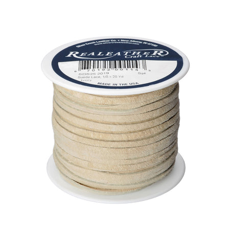 28-9024.SLC.01.jpg Lace Suede Ivory 1/8" x 25yd Image