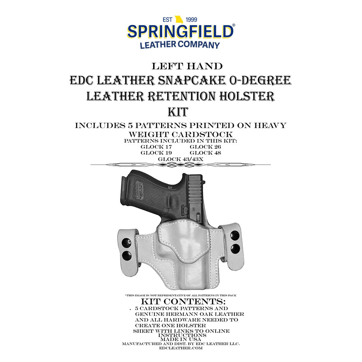 EDCK.Left Hand SnapCake.Glock.jpg EDC Leatherworks Holster Kits Image
