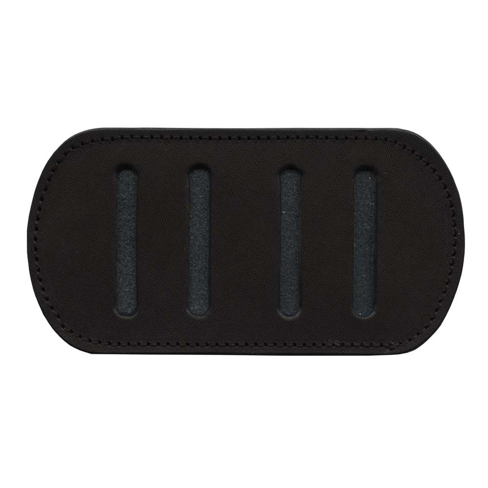 100-48551.SLC.jpg 2" Sewn Black Shoulder Pad Leather Shape Image