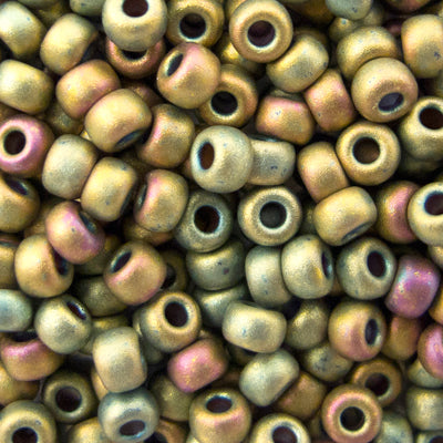45-892035.SLC.jpg 8/0 Seed Beads - Opaque Khaki AB 22g Image