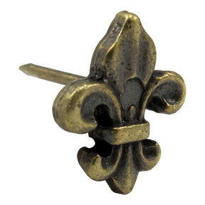 Fleur-de-lis Tack - Antique Brass 50pk