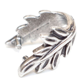 Large Botanical Pinch Bail - Antique Silver