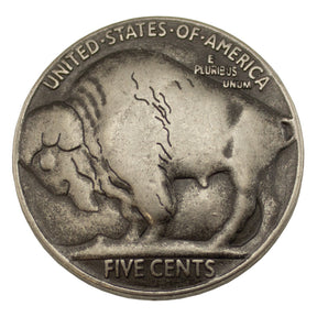 Buffalo Nickel Concho - Antique Silver
