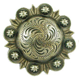 1" Spiral Berry Concho - Old Silver