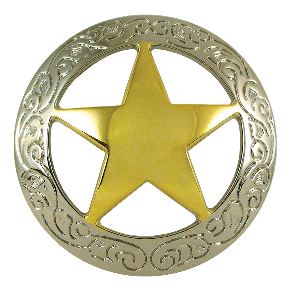 115-46104.SLC.jpg 3/4" Star Filigree Concho - Silver Plate/Gold Plate Image