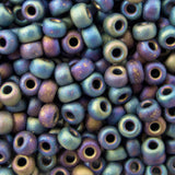 8/0 Seed Beads - Black Matte AB 22g