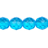 12mm Firepolish Strand - Aqua